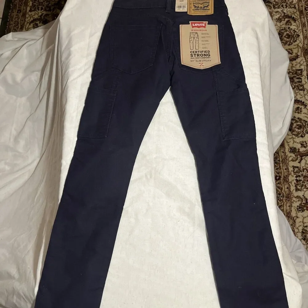 Levi's 511 Slim Utility Workwear Cargo Pants Mens Size 30” X 32”Nightwatch Blue